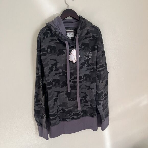IVORY ELLA Limited Edition Women’s Grayscale Camo Elephant Print Hoodie- Medium - Picture 5 of 11